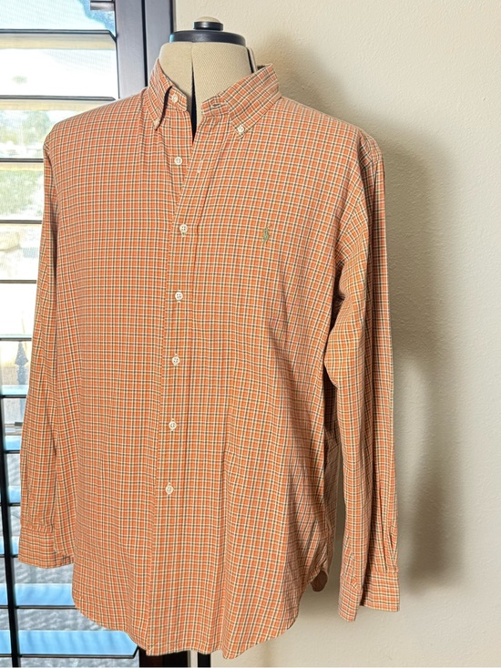 Ralph Lauren Other - Ralph Lauren Men's XL Orange Green Plaid Classic Fit Button-Down Shirt